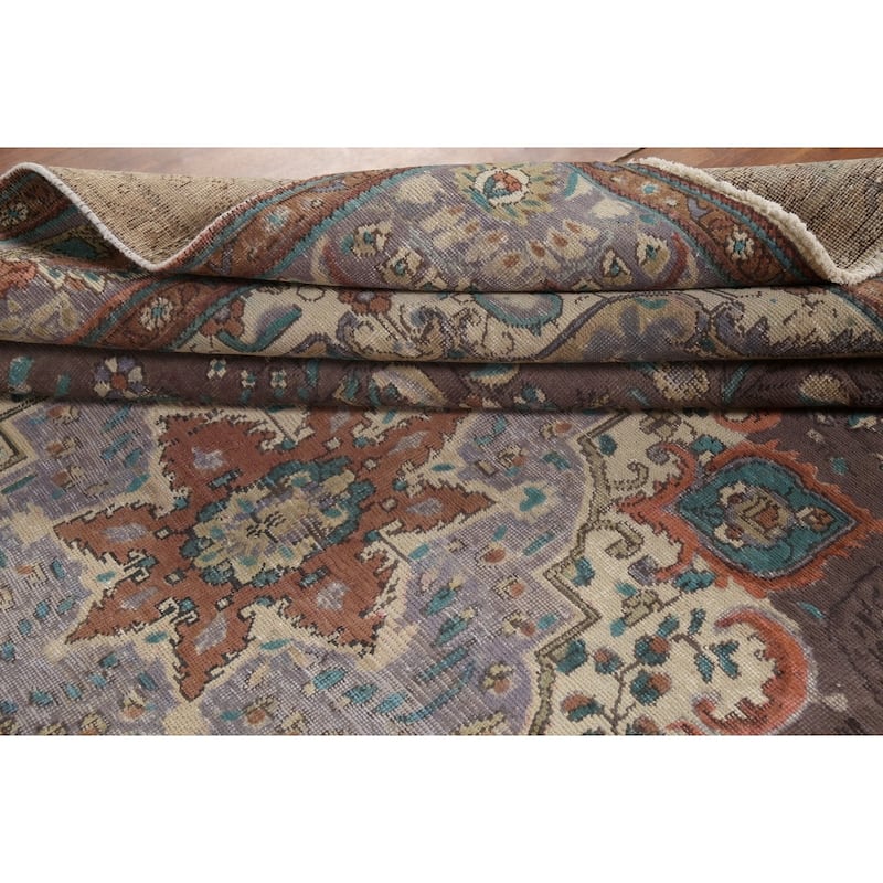 Traditional Tabriz Persian Vintage Area Rug Hand-Knotted Wool Carpet - 9'11"x 12'2"