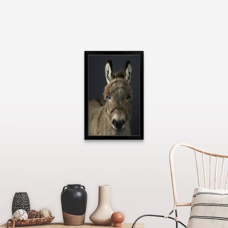 "Stanley the Donkey" Black Framed Print - 20 x 30