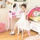 preview thumbnail 3 of 8, Gymax Pretend Kids Vanity Set Makeup Dressing Table 2-in-1 Mirror &