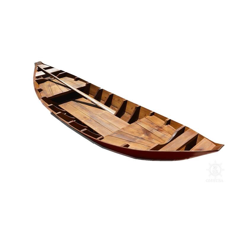 Small South East Asia Sampan Boat Teal Bottom Thuyen Ba La Tam Ban