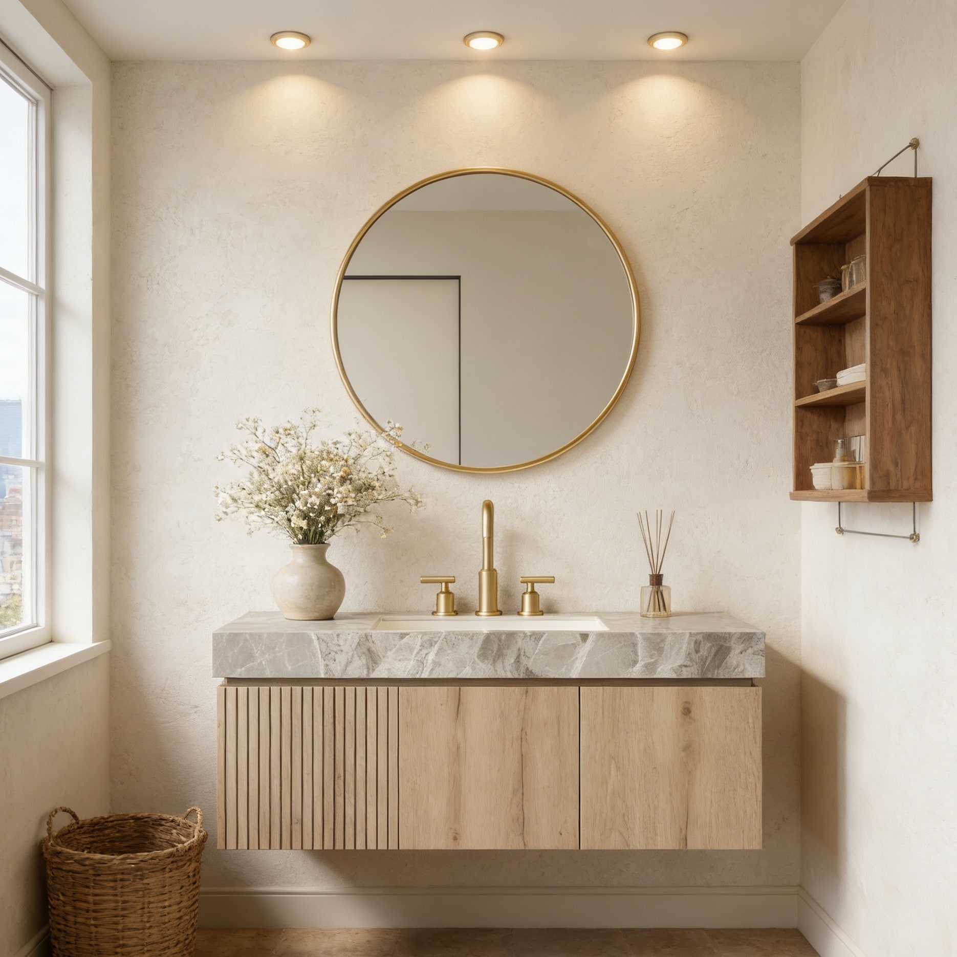 Floating Bathroom Vanity with 3 Pre-drilled Faucet Holes