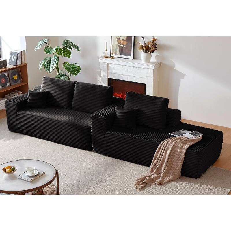 104" Cloud Sectional Sofa with L-Shape Chaise and Side Pockets, Modern Modular Design, Deep Seating, Upholstered Couch