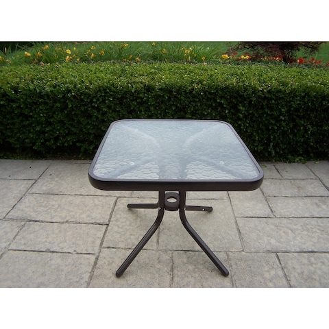 Oakland Living Carson Brown Tempered Glass 20-inch Square Table