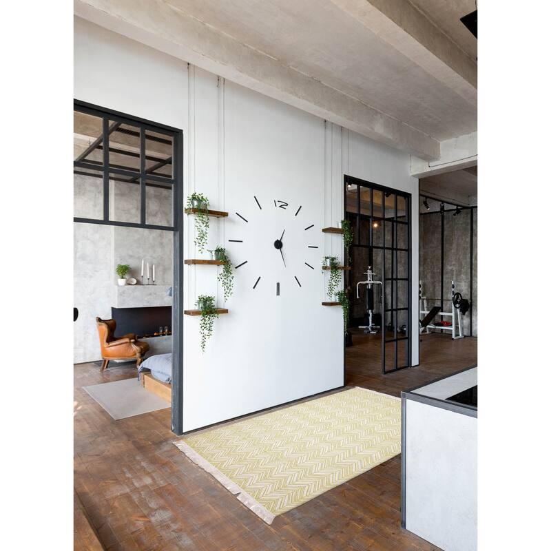 Sienna Green, White Rug 5'1" x 8'1" - 5'1 x 8'1