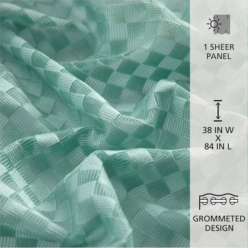 Urban Lifestyle Aqua Sheer Colorblock Window Panel
