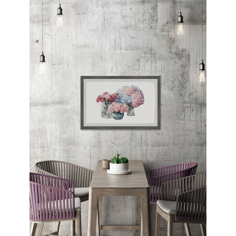 Flower Bouquets Framed Wall Art, Floral Delight - A Blooming Accent for Your Living Space