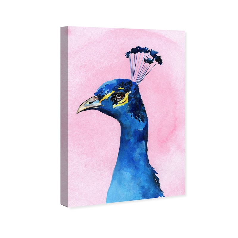 Wynwood Studio Canvas Animals Doll Memories - Cute Peacock Blue and Modern & Contemporary Wall Art Canvas Print