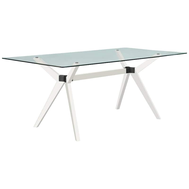 Rye Studio Waldorf Modern Glass Dining Table