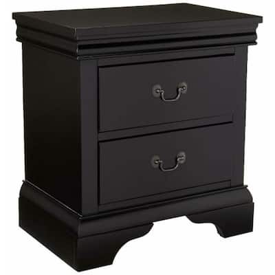 Wooden Nightstand with Two Drawers