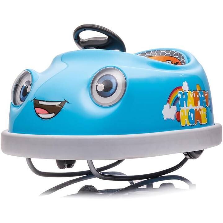 12V Bumper Car for Kids, 6-in-1 Electric Bumper Car with Pushrod Dinner Plate,USB Music,Rocking Horse Mode,Bumper Car Mode