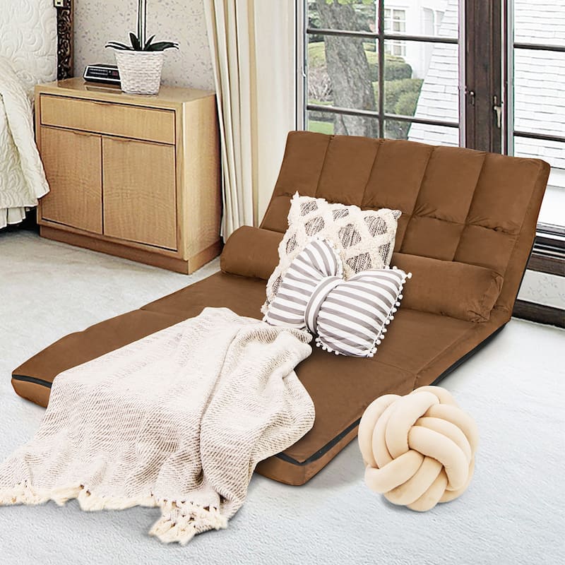 Costway Foldable Floor Sofa Bed 6-Position Adjustable Lounge Couch