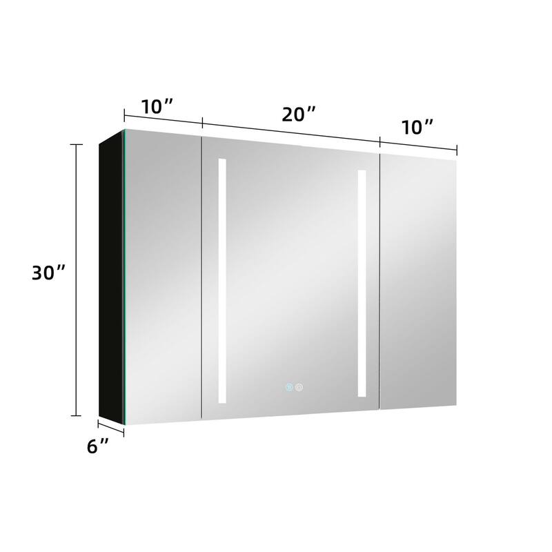 40" x 30" LED Modern Medicine Cabinet with Mirror and Defogger