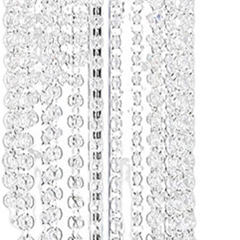HomeRoots 53" Clear And Silver Crystal And Metal Floor Lamp With Hot Pink Linen Drum Shade