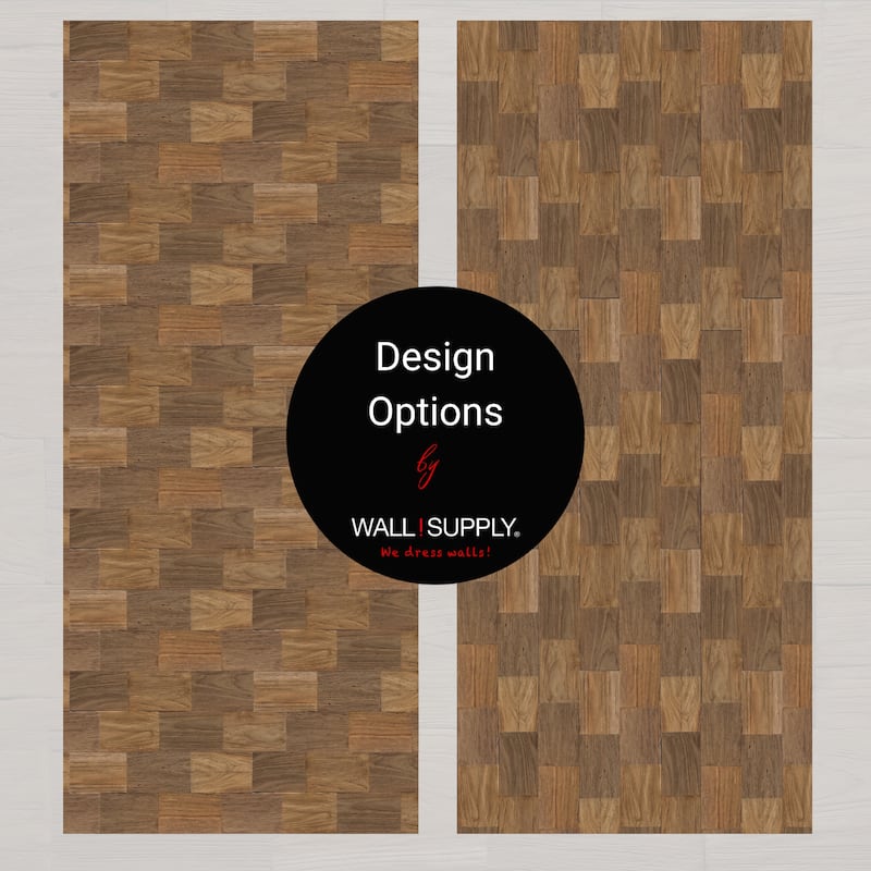 Wall!Supply UltraWood Teak Big Square Panels - Upcycled Teak Wood Wall Panels - Set of 10 Panels (9.68 sq ft)