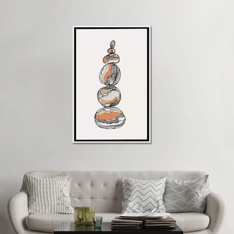 iCanvas "Stacked Rocks" by Soul Curry Art & Illustrations Framed