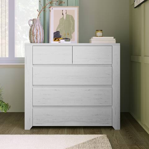 Simple Style Chest with Five Drawers, Large Storage Space Chest