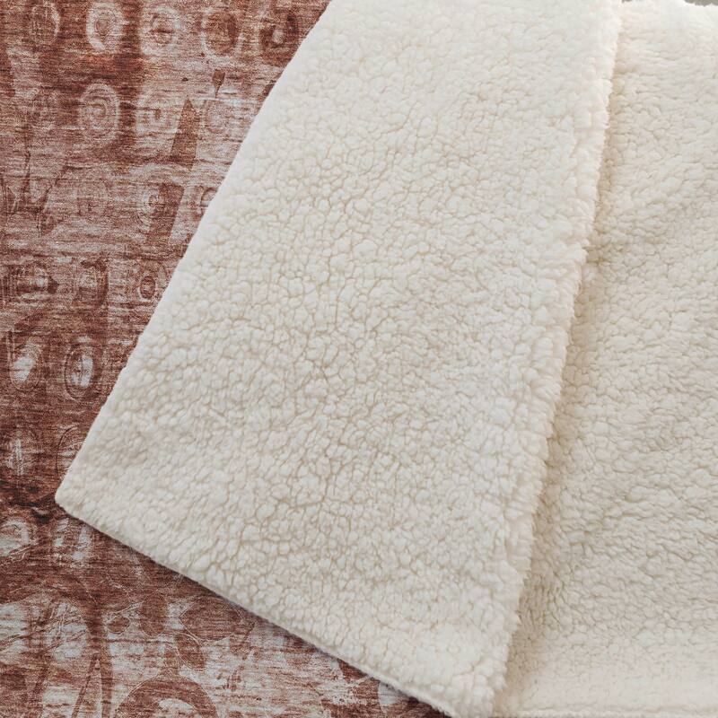 Premium Machine Washable Modern Prints Sherpa Throw Blanket