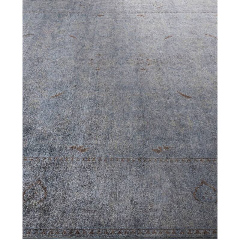 Overdyed One-of-a-Kind Hand-Knotted Area Rug - Gray - 9' 4" x 12' 2"