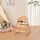 preview thumbnail 4 of 7, Wooden Double Solid Wood Feeding, Eat & Grow Portable High, Easy to Clean Baby Booster Chair in Natural Finish
