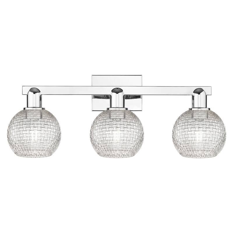 Innovations Lighting 716-3W-10-25 Athens Vanity Athens 3 Light 25" - Polished Chrome / Clear Basketweave