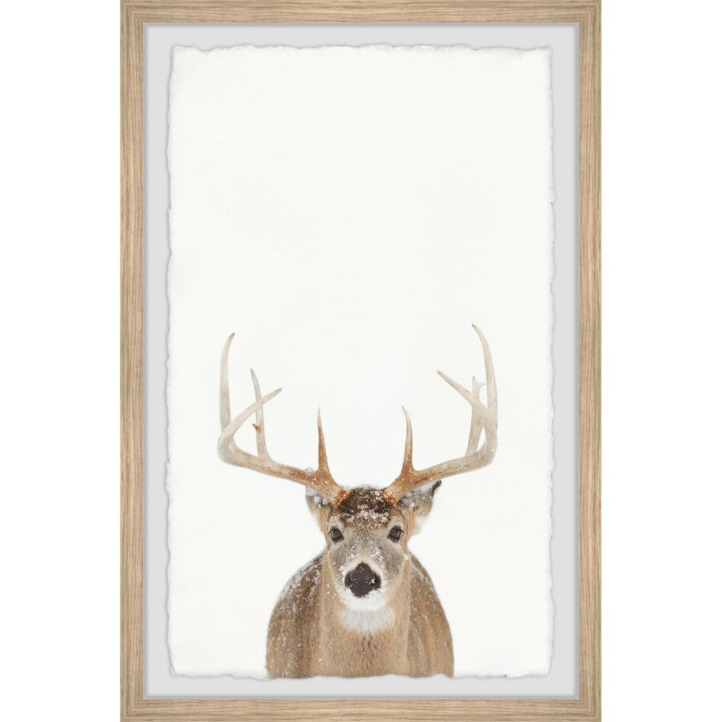 'Winter Deer' Framed Painting Print