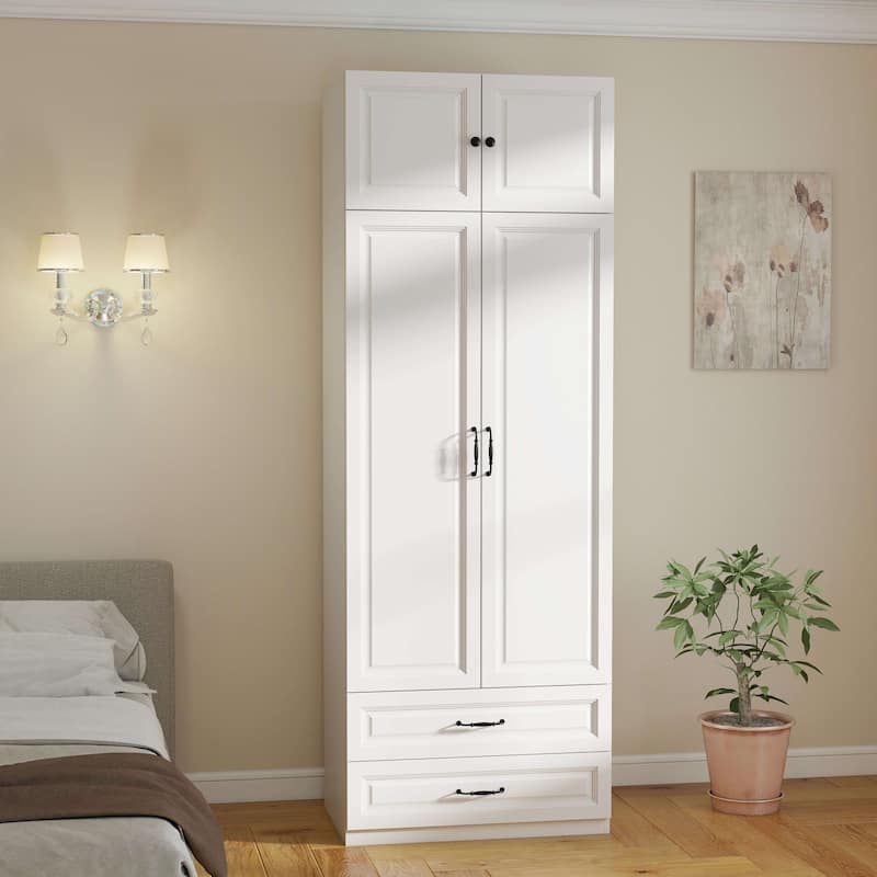 89" Large Wardrobe Armoire Closet High Cabinet Storage
