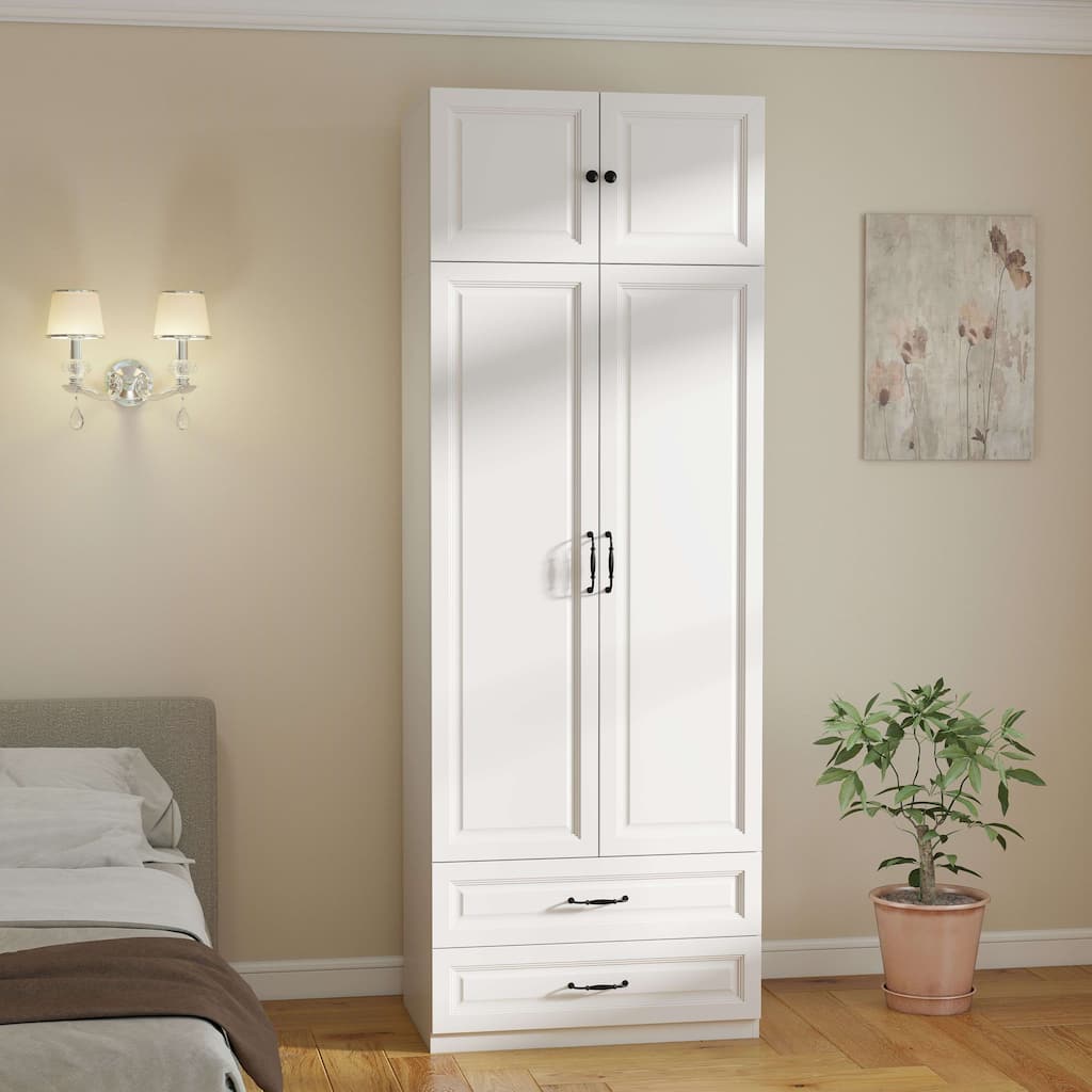 89" Large Wardrobe Armoire Closet High Cabinet Storage