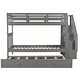preview thumbnail 23 of 25, Twin Over Twin Bunk Bed with Twin Size Trundle, Stairs, and Shelves