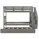 preview thumbnail 23 of 25, Twin-over-Twin Wood Bunk Bed with Trundle and Storage Stairway