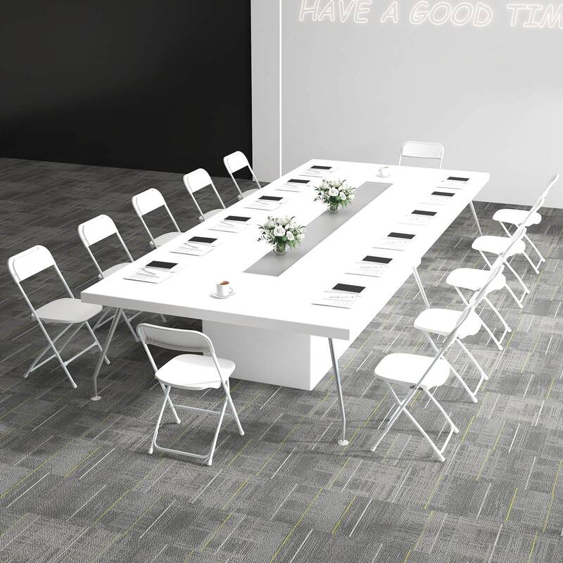 Costway 4/8/12/16/20 Pack Metal Folding Chairs with Plastic Seat &