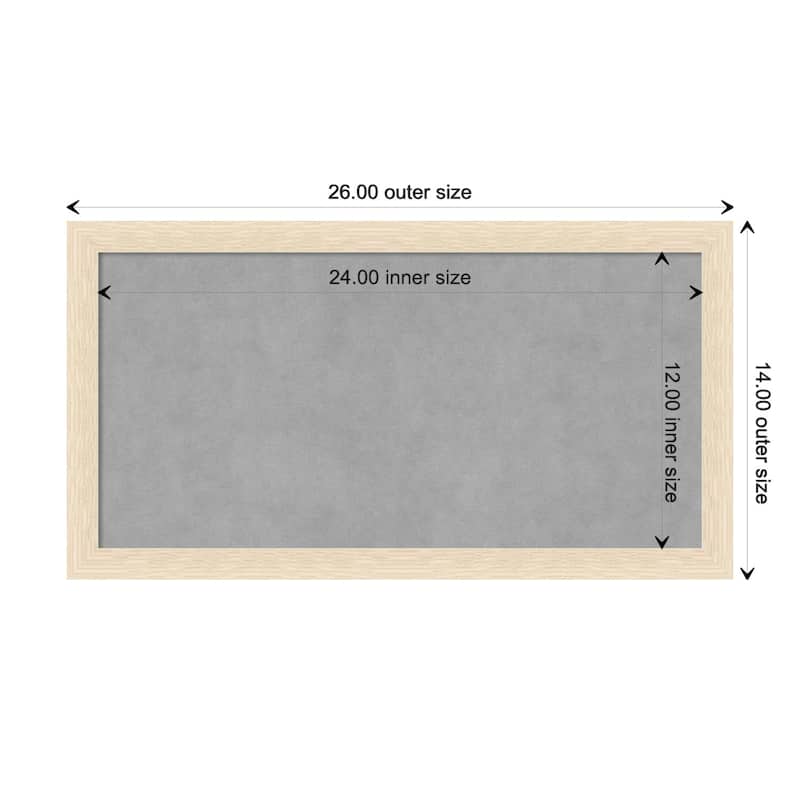 Amanti Art Woodgrain Stripe Blonde Framed Magnetic Board - Board Size 24x12