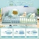 preview thumbnail 3 of 9, Kids' Queen Size Bed Frame Wooden Floor Bed with Safety Rails