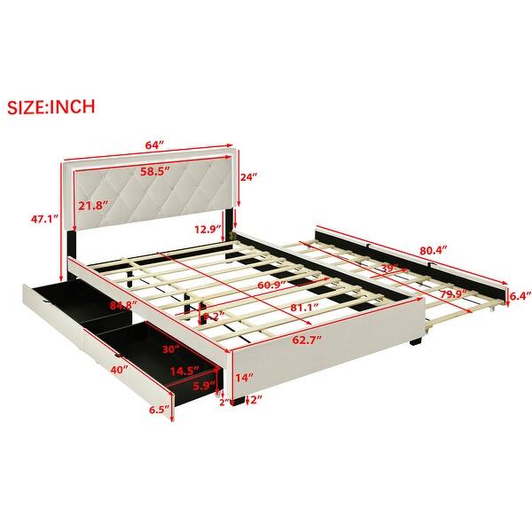 dimension image slide 0 of 2, Queen Velvet Platform Bed with LED Lights and Storage Drawers