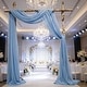 preview thumbnail 1 of 12, Garvee 3 Panels Wedding Arch Draping Fabric, 2.5x19.5 ft Chiffon Draping Fabric, for Ceremony Reception Bridal Shower Blue