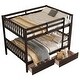 preview thumbnail 19 of 34, Full over Full Rubber Wood Bunk Bed with 2 Drawers,Convertible into 2 Full Beds,Ladder and Safety Guardrails