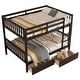preview thumbnail 7 of 10, Functional Full over Full Bunk Bed with Drawers and Detachable Design for Home,Espresso