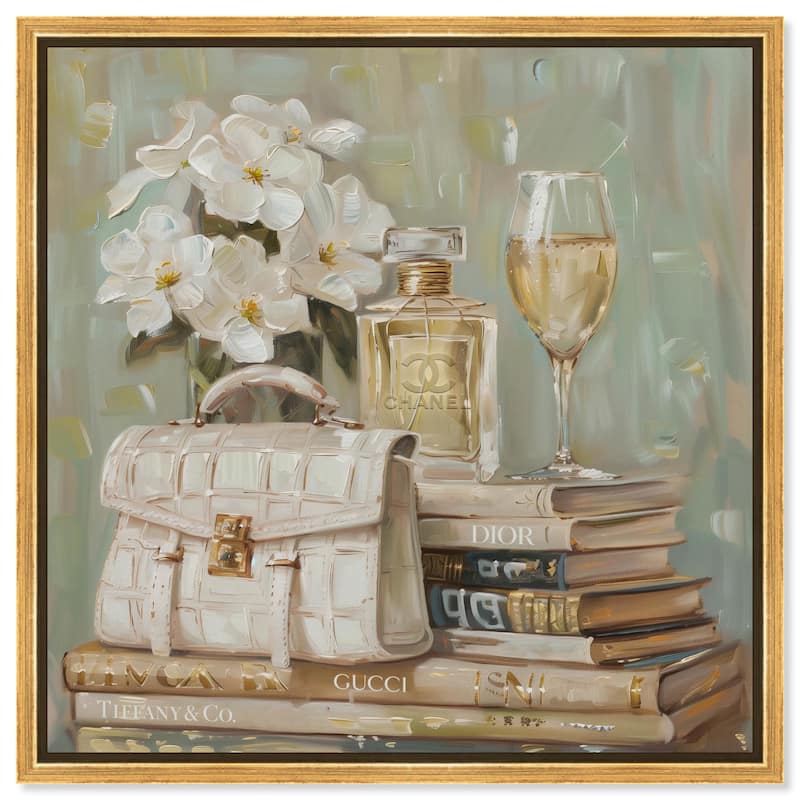 Sage Green Glam Canvas by Art Remedy - Gold - 16" x 16"