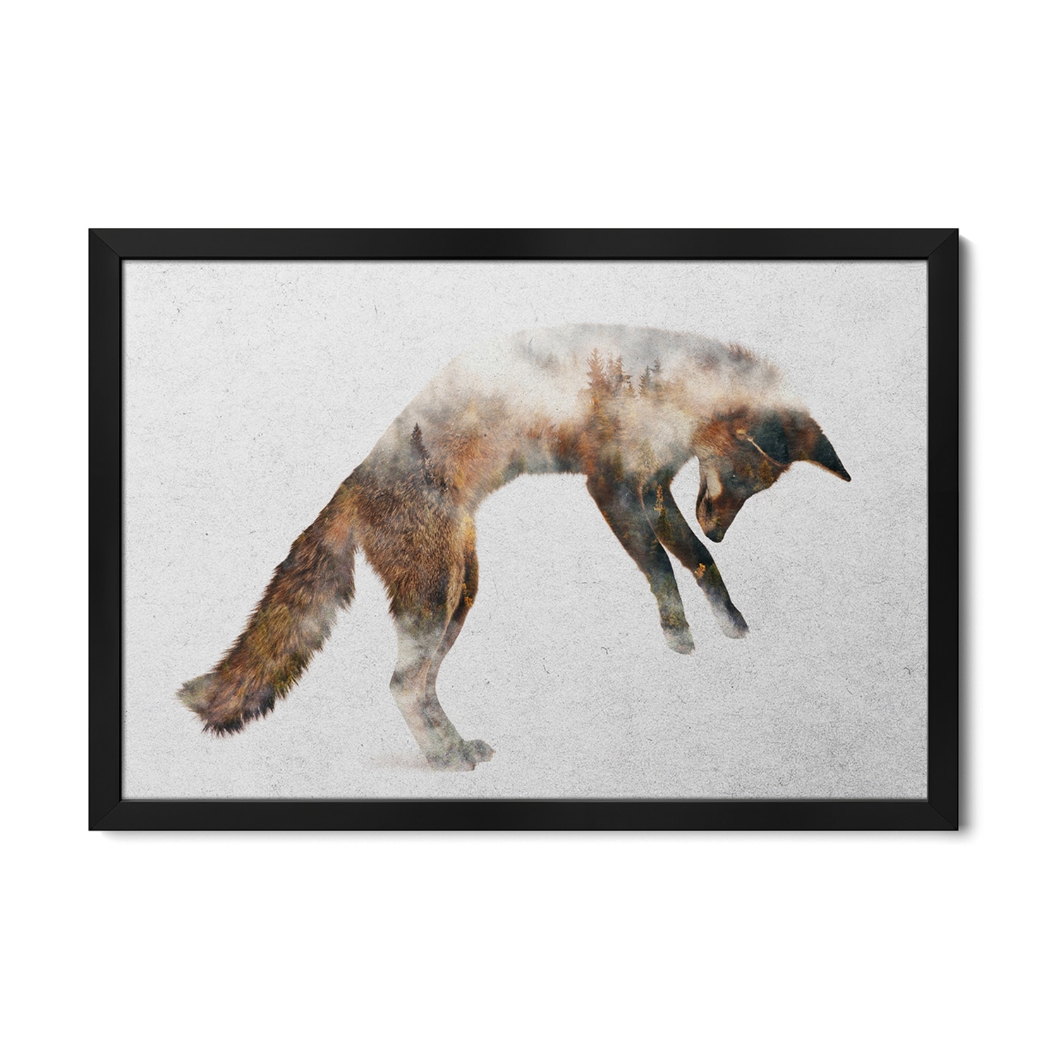 Jumping Fox Premium Framed Poster by Andreas Lie