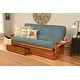 preview thumbnail 19 of 68, Copper Grove Dixie Oak Full-size 2-drawer Futon Set with Mattress Linen Aqua