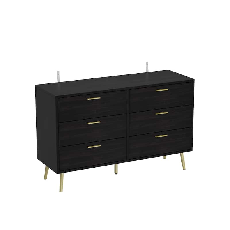 FUFU&GAGA Modern Double 6-Drawer Dresser Chest Of Drawers Cabinet - On ...