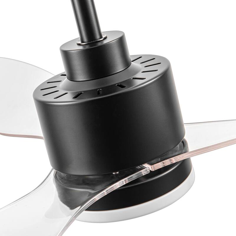 52'' Black Ceiling Fan With Led Lights And Remote Control