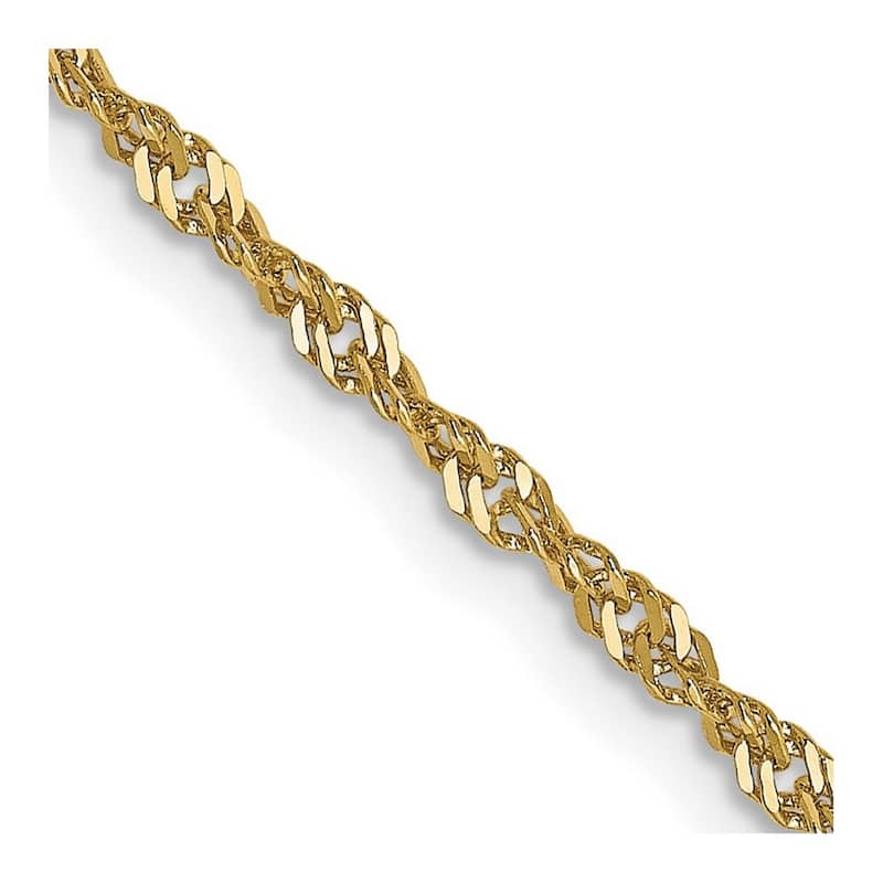 Curata 10k Yellow Gold 1.7mm Diamond-cut Singapore Chain Necklace Options: 16 18 20 24