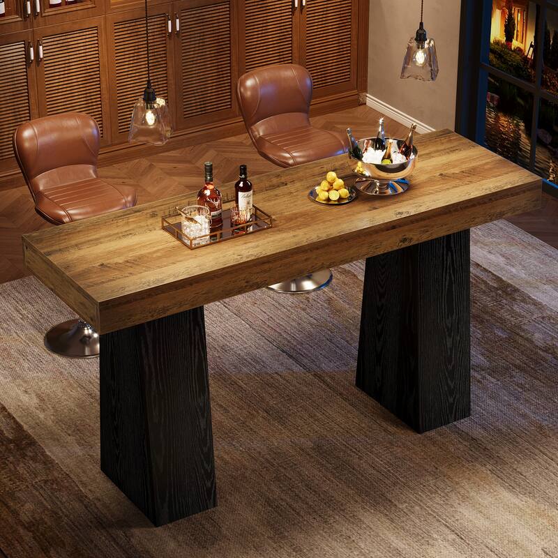 Home Bar Table Counter Height Pub Table for Kitchen, Bistro