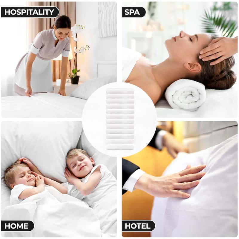 Cotton Blend Hotel Quality White Fitted Sheet Set of 12 by Superior