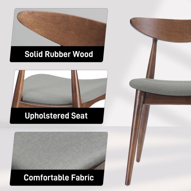5-Piece Dining Table Set,1 Table 4 Chairs, Rubberwood Frame,Ergonomic Backrest, Soft Cushioned Chairs