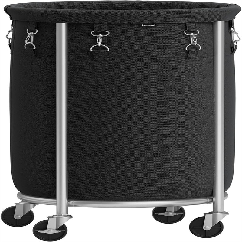 Laundry Basket with Wheels Rolling Laundry Hamper - 15.7"L x 15.7"W x 24"H