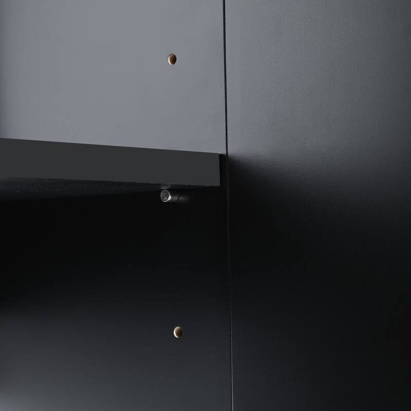 4-Door Sideboard Cabinet with Adjustable Shelves & Gold Handles for Dining or Living Room Storage