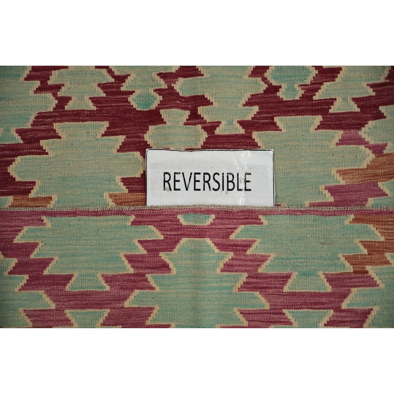 Hand Woven Oriental 100% Wool Carpet Southwestern All-Over Multi-Colored Kilim Area Rug - 8' 1'' X 5' 9''