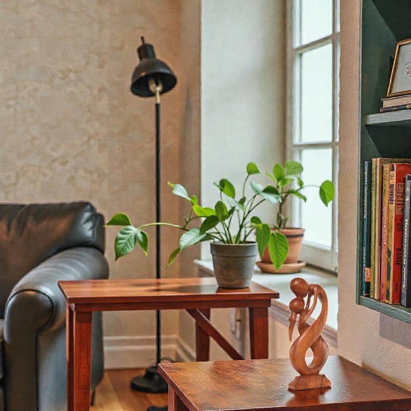 12" Wooden Handmade Abstract Sculpture Statue Handcrafted "Always Yours" Gift Art Home Decor Figurine Accent Artwork Hand Carved