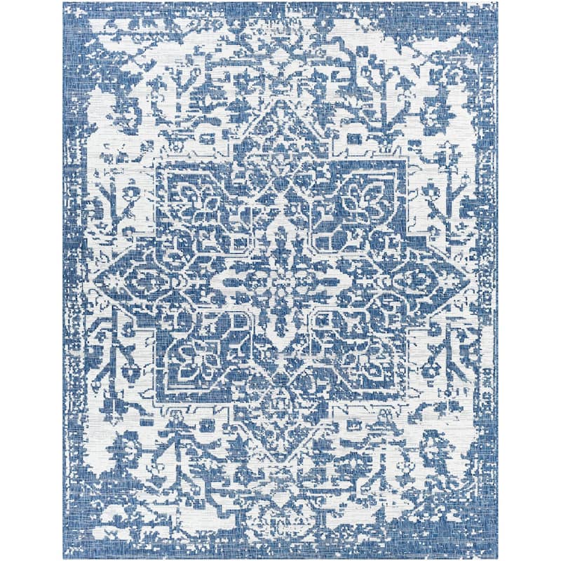 Livabliss Eagean Updated Traditional Medallion Indoor / OutdoorArea Rug
